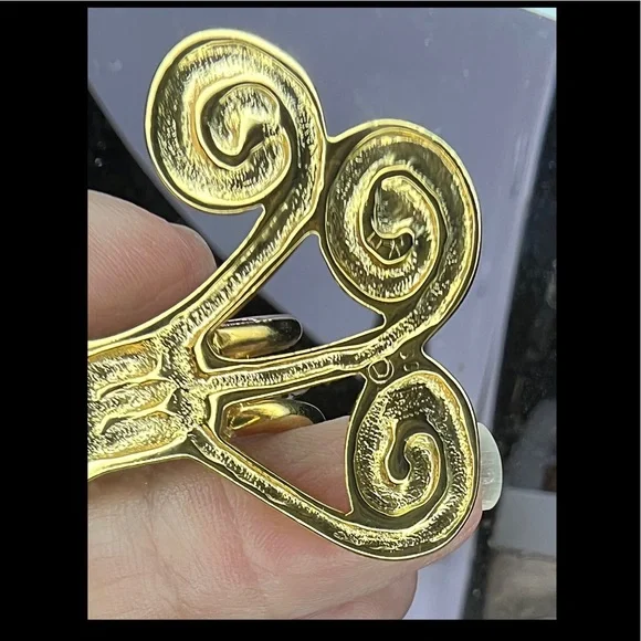 Unique Abstract Vintage Spiral Scarf Ring/Brooch - Picture 3 of 8